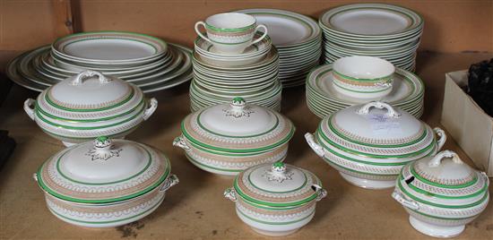 Claremont green banded dinner service